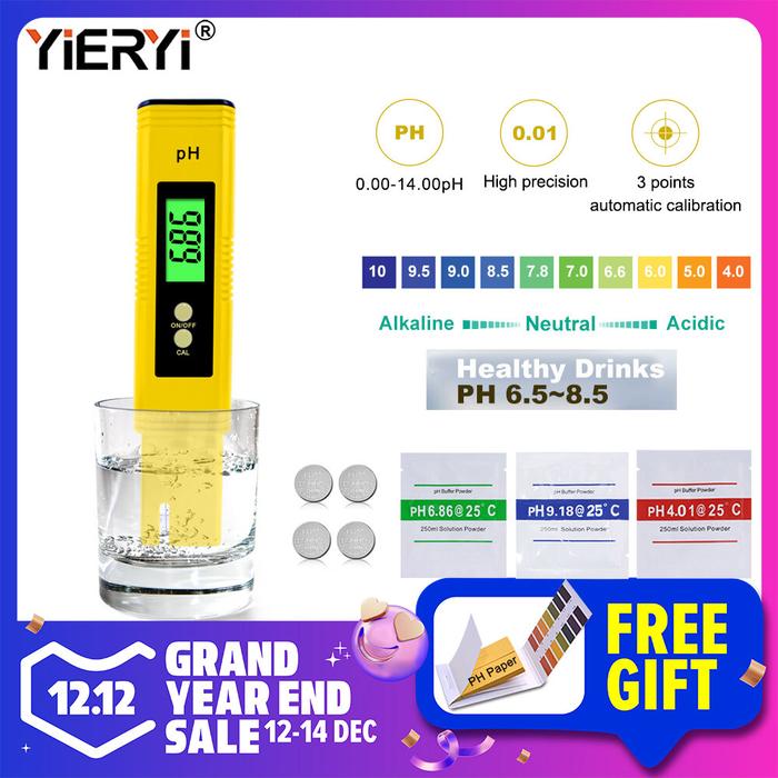 Yieryi Penguji PH Meter Digital, Pengukur Kualitas Air untuk Makanan