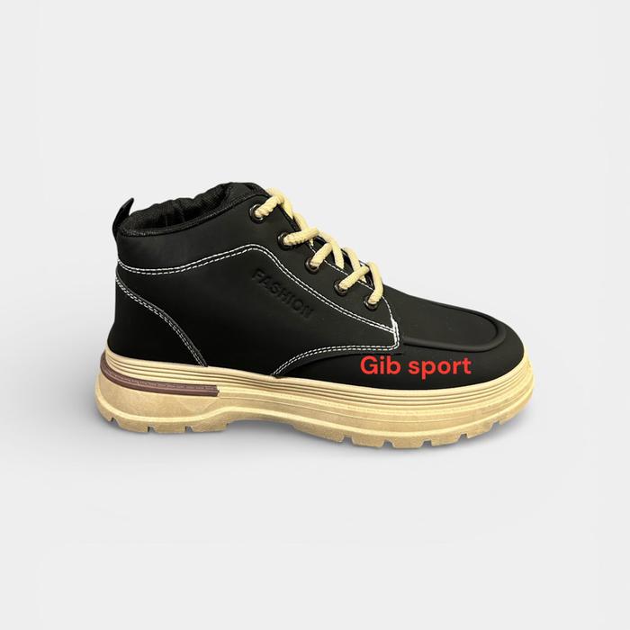 Gib Sport Sepatu Snacker Casual Pria Wanita Model Fashionable dengan Tali Kuning dan Sole Tebal Snea