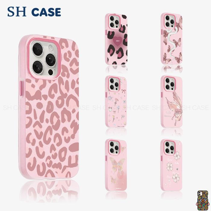 Jelly Color 2 In 1 Leopard Butterfly Ular Bunga Aesthetic Pink Girl Cewek Case Hp Iphone 17 Pro Max 