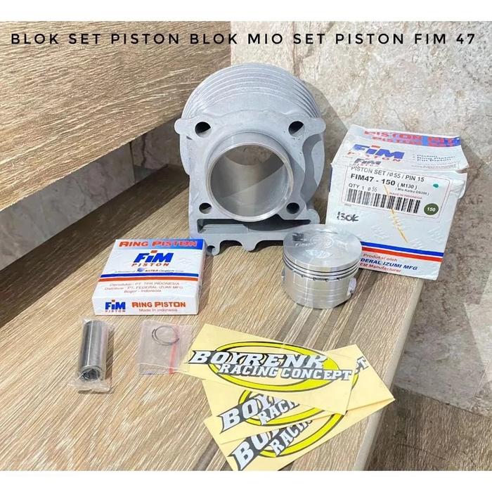 BIG PROMO CYLINDER BLOK MIO SPORTY BORE UP PISTON 53.5 54 54.5 55 PIN 15 - BOYRENK RACING