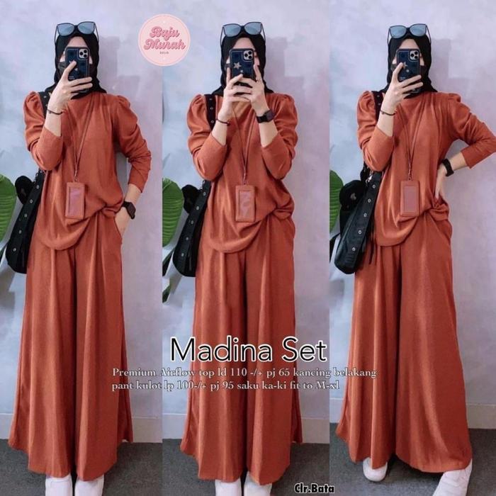 Madina Set Crinkle Airflow, Setelan Celana Kulot Crinkle Airflow, Setelan Crinkle Airflow, One Set C