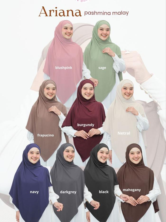Azeera Ariana Pashmina Malay Instan Satset Syar'i Bahan Jersey ITY Premium Nyaman Adem & Anti Licin 
