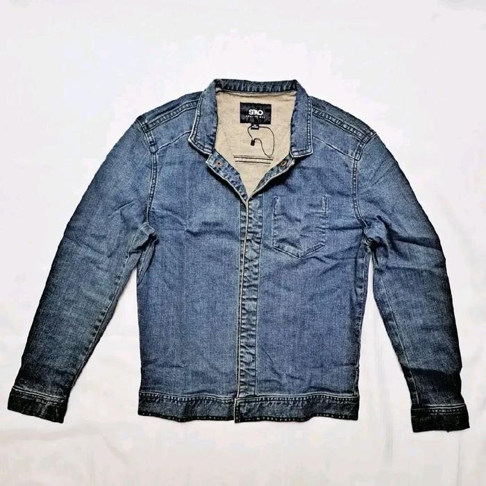 JACKET DENIM SPAO | JACKET JEANS PRIA DENIM KANCING LAST STOCK