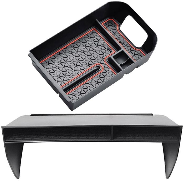 1 Pcs Center Console Storage Box Organizer Tray Secondary Storage & 1