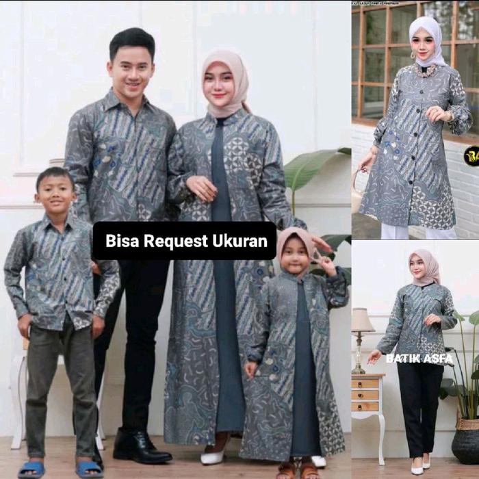 BAJU SERAGAM BATIK COUPLE GAMIS PASANGAN SARIMBIT KELUARGA CUSTOM ANAK & JUMBO / ATASAN KEMEJA PRIA 