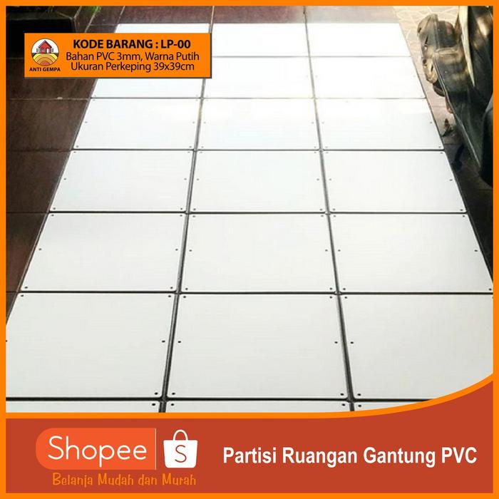 READY LP-00 Dekorasi Partisi Ruangan Minimalis PVC Putih 3mm Polos Tanpa Motif dengan Ukuran tiap ke