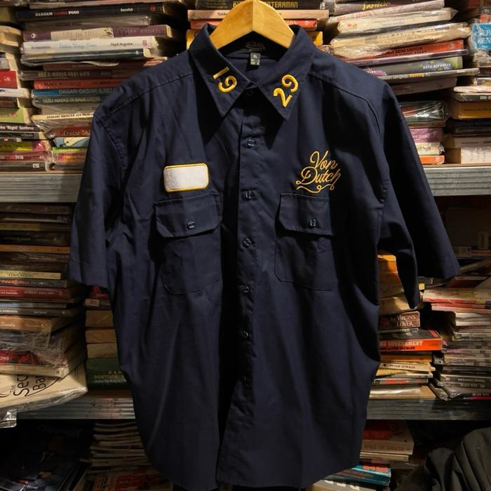 ORIGINAL Workshirt Von Dutch Kemeja Kerja Shirt Motor Biru Navy Deus Ex Machina Lawless Harley David