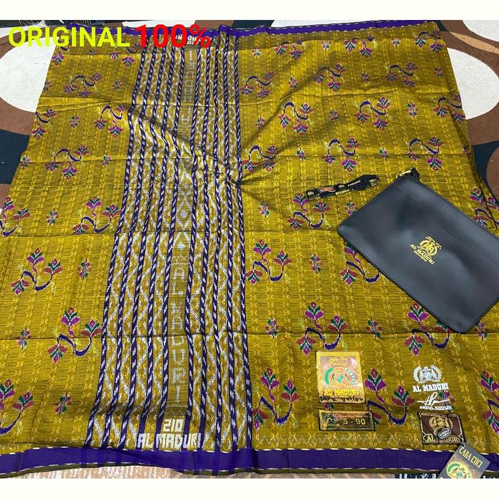 Sarung Al-Maduri TMC New Full Sutra Songket Timbul Halus Motif Kembang BHS Muslim Dewasa 1