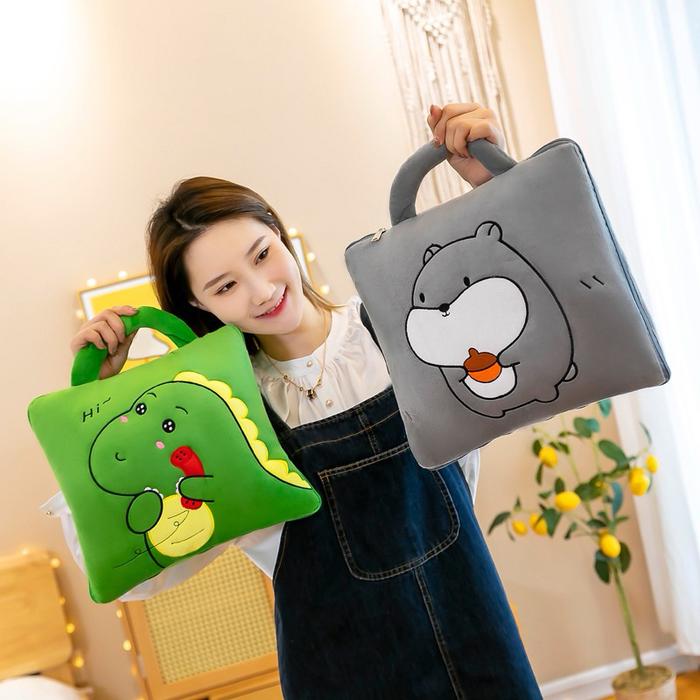 Balmut Bantal Selimut Karakter Bahan Adem Halus Bantal Tidur Multifungsi Selimut Lipat Bantal Mobil