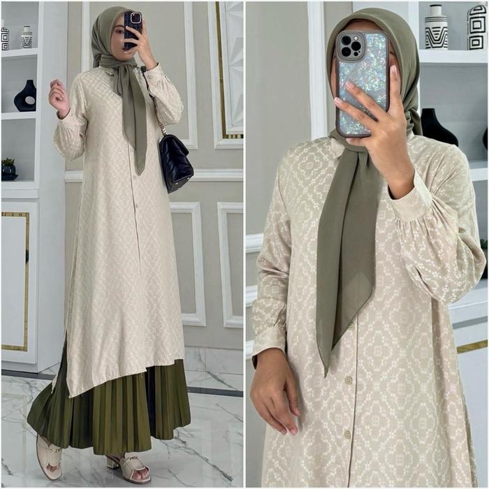 Arvila Tunik Part-3 By Zalfa Outfit / Long Tunik Motif Premium Original Terpercaya