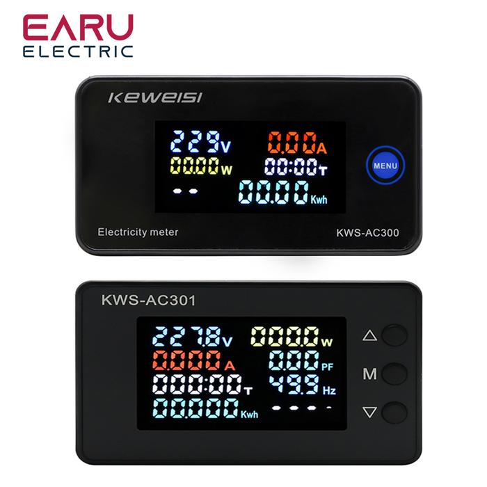 KWS-AC301 KWS-AC300 AC 50-300 100A Digital Power Energy Voltmeter Ammeter Voltage Wattmeter Kwh temp