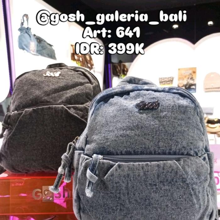 Gosh Galeria Bali Art 641 Tas Ransel Denim Hitam & Biru Model 641 Bahan Nyaman Harga Terjangkau IDR 
