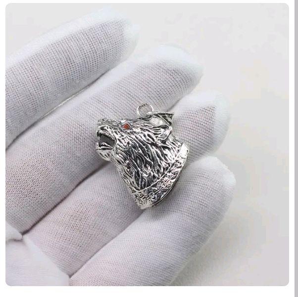 liontin ring taring/ iketan taring /gaya vintage Kalung iketan pendulum taring