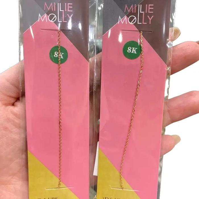 Gelang Tangan Serut Nori Panjang max 18cm Berat Ringan Emas Asli Kadar 8K 37.5%