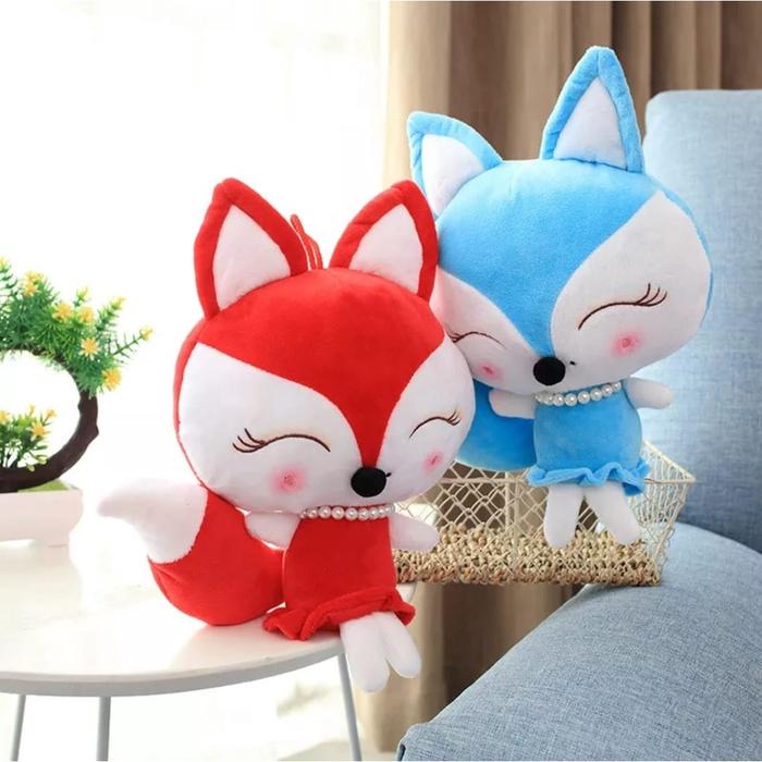 Boneka Rubah candice Guo Mainan lembut lucu Boneka Rubah BerpakaianEkor besar Lembut Boneka Fox BONE