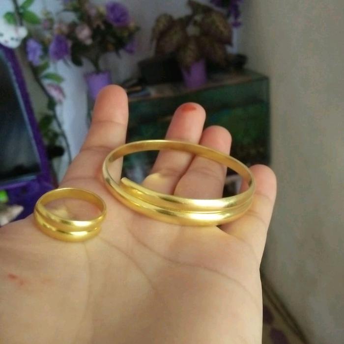 set gelang koin asli lilit belah rotan