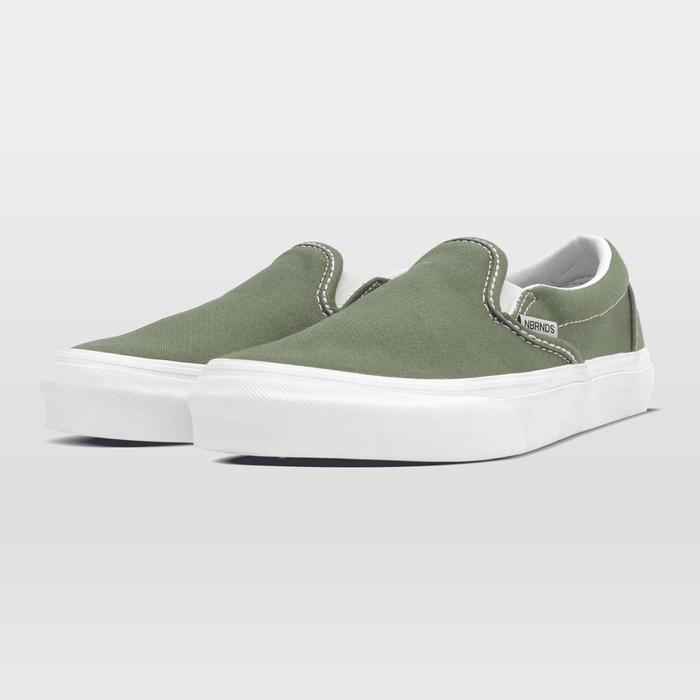 sale Nobrands Sepatu Slip On SELOP Olive Green LOCAL PRIDE Sneakers Pria Wanita Flat Shoes