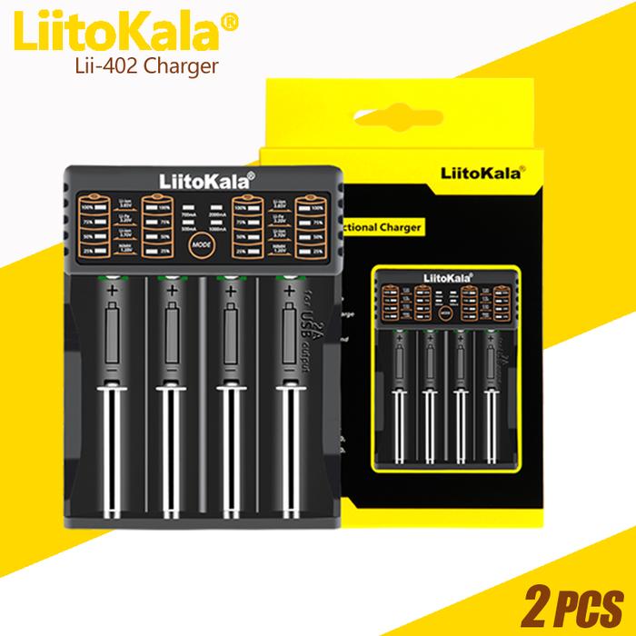 2PCS LiitoKala Lii-402 Lii-202 Lii-S2 Lii-S4 18650 Battery charger