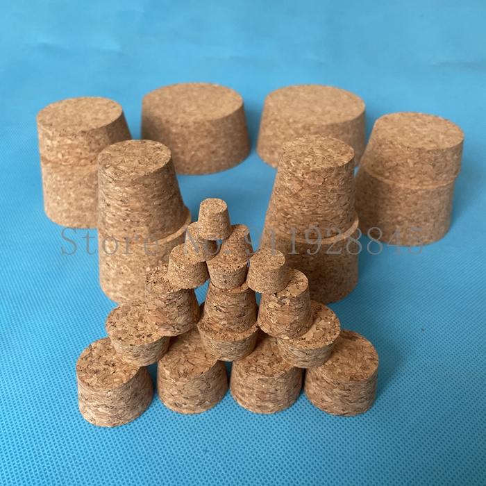 50 Buah Top DIA 13Mm Sampai 39Mm Kayu Gabus Lab Kaca Botol Sumbat