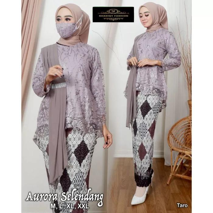 AURORA SLENDANG ~ KEBAYA WISUDA MODERN HIJAB MUSLIM ATASAN KEBAYA COUPLE TUNANGAN BAJU KEBAYAK KONDA