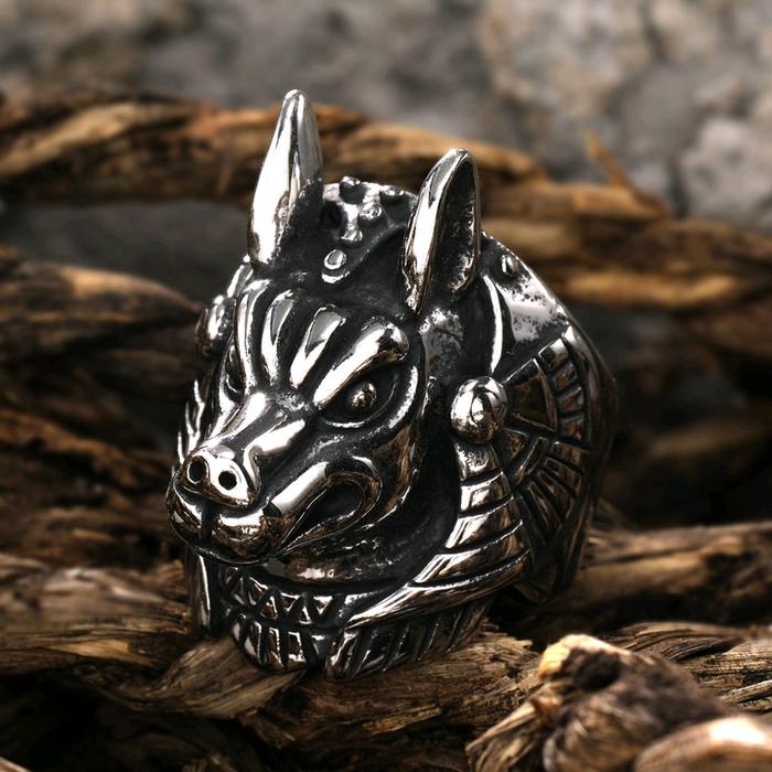 Cincin Dewa Anubis - Cincin Serigala - kepala serigala