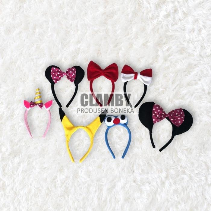 Bandana Anak & Dewasa Pikachu Mickey Tanduk Devil Doaremon Accesories Ekor