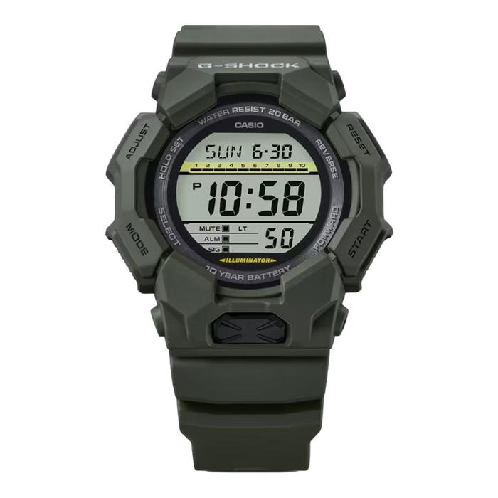 Jam Tangan Pria Casio G-Shock GD-010-3JF New Rugged Basic Digital Dial Green Resin Band (JDM)