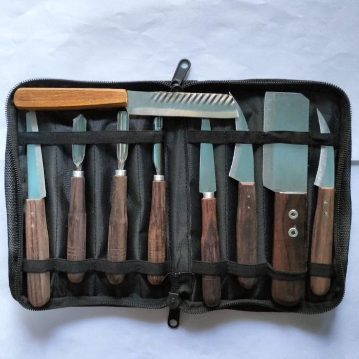 ORIGINAL pisau garnish isi 9 lengkap dengan dompet/pisau carving/pisau tumpeng READY STOCK
