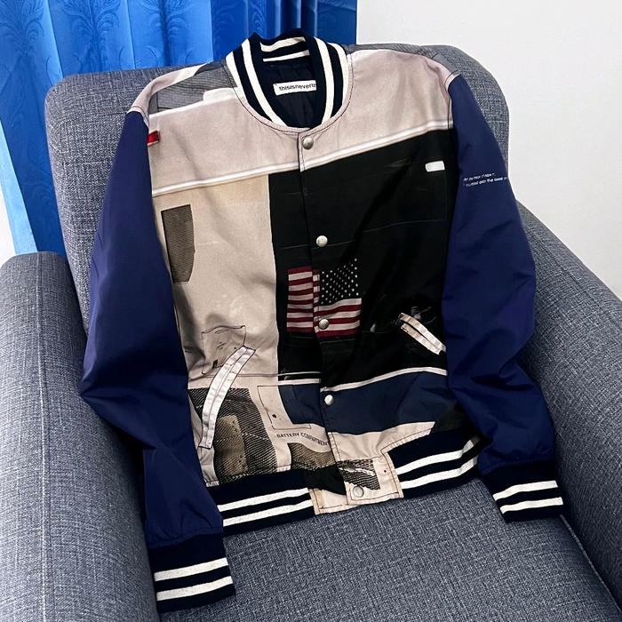 Thisisneverthat Blue Photo Print Bus AOP Varsity Jacket