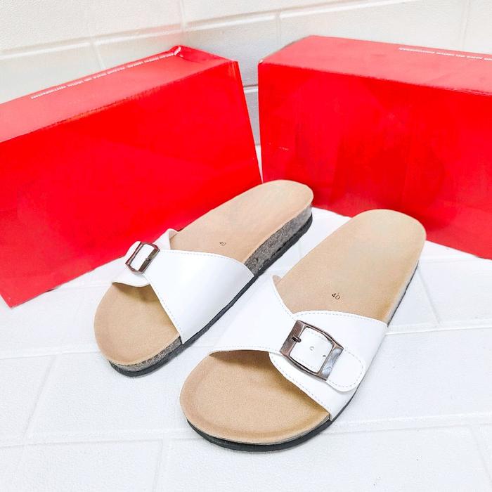 sandal puyuh B1 terlaris sandal wanita slop 1 hiasan gesper sandal santai dan harian