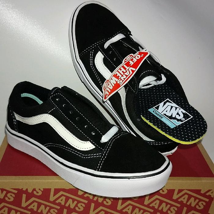 sepatu Vans Old Skool Black White Comfy Cush Size 37 23.5 Classic Original OG Hitam Putih Sneakers o