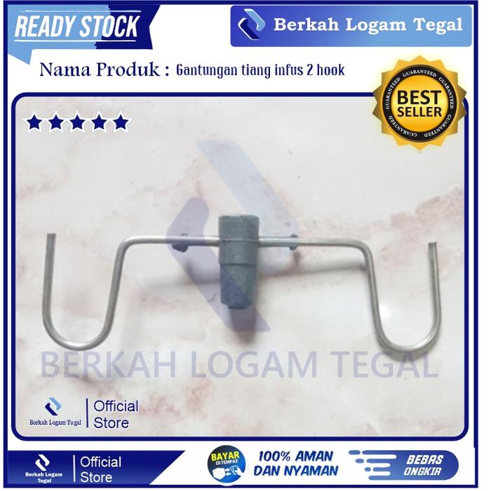 Pengait Stainless infus/gantungan tiang infus 2 hook