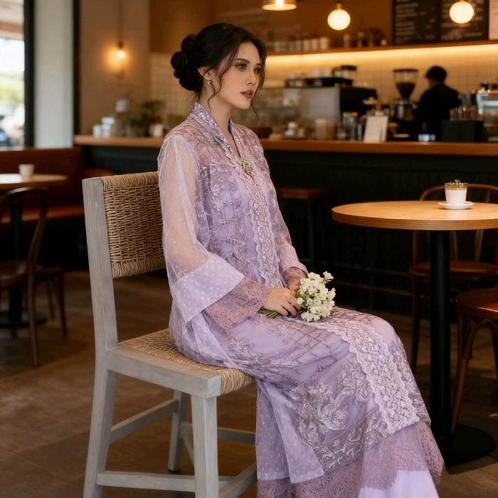 Dress Ungu | Dress Purple | Gaun Ungu | Dress Pesta | Dress Premium | Dress Jumbo | Dress Brokat | D