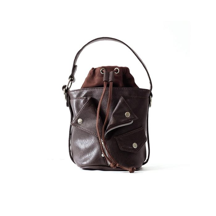 BRW MF 112 - MUFFLER Scipaprock Bucket Sling Bag Brown Synthetic Leather