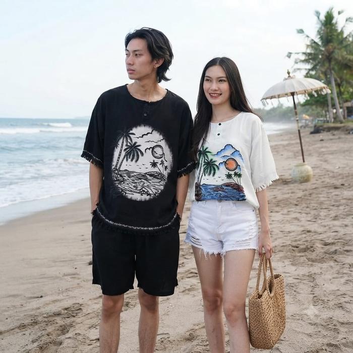 JUMBO BB 100KG Kaos Etnik (RAWIS PANTAI BARONG ) || Kaos Santai Adem Etnik Rayon Oleh Oleh Jogja Mal