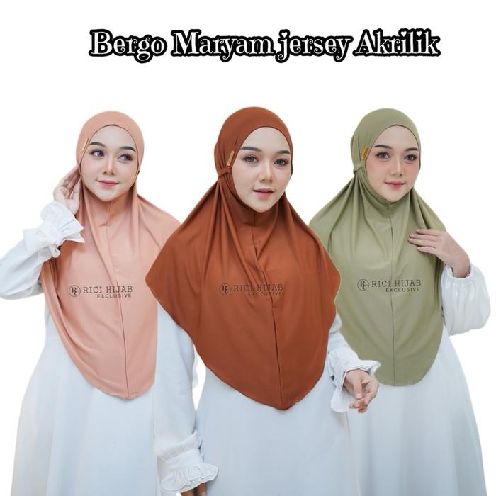Bergo Maryam Akrilik/bergo Maryam jersey tali Size L/bergo Maryam tali jersey premium