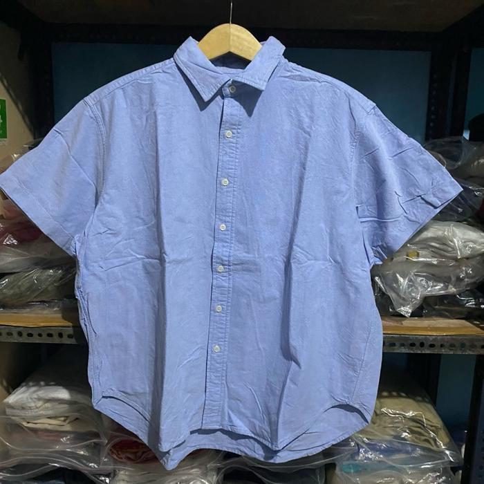 Lafudge Our Man Organic Cotton Oversized S/S Shirt Biru Size 71x67