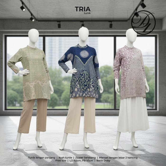 Sallaco Tunik TRIA / Pakaian Atasan Wanita Batik Doby / Fashion Muslim Cantik