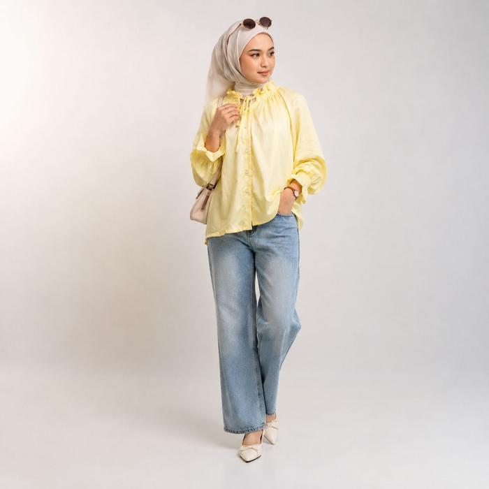 Cinesia Id Yasmine Kemeja Atasan Rayon Twill  Oversize Oversize Dewasa Baju Baju Casual