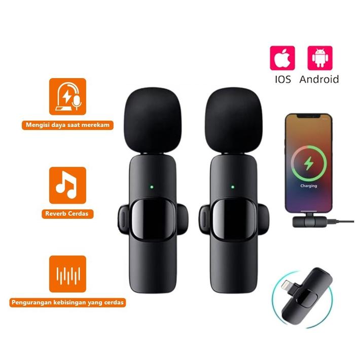 2-in-1 Mic Clip Type-C & Lightning - 1 Mic untuk HP Android & iPhone