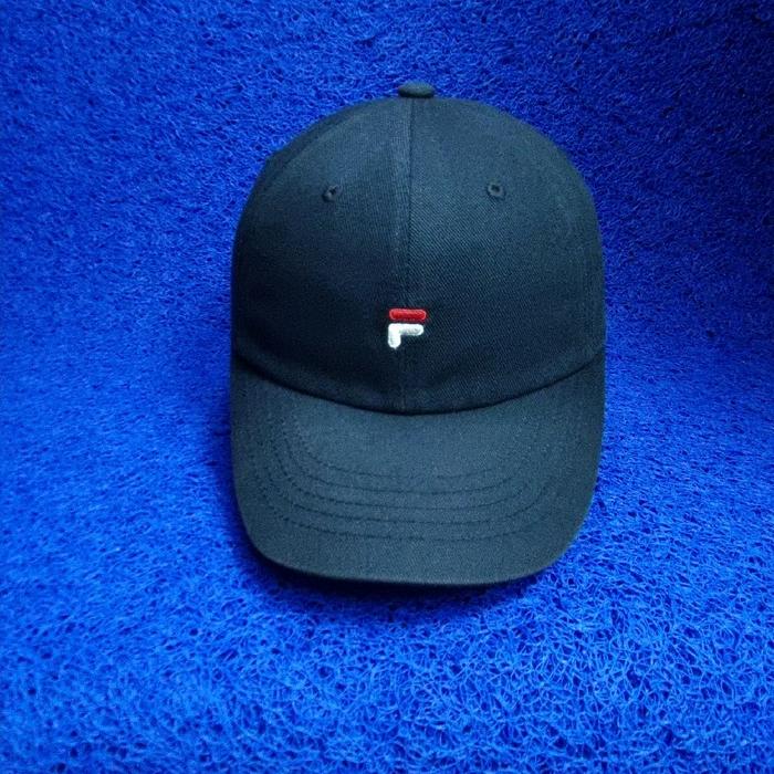 topi fila cap hitam small logo