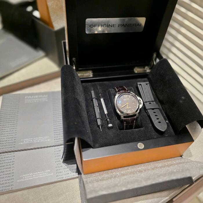 Panerai Luminor PAM 351 Gold Hands 3 Day Brown Dial