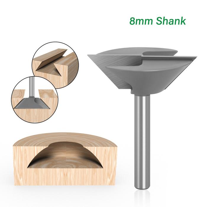 1pc 8mm Shank Dovetail Joint Bottom Cleaning Router Bit Dovetail