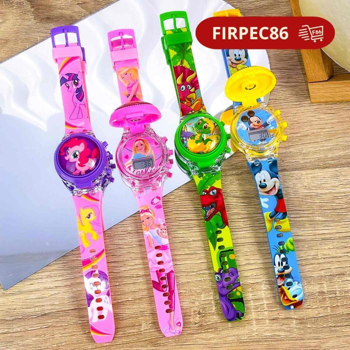 Free Box-Jam Tangan Anak Digital Spinner Lampu Musik Bisa Glow In The Dark - Karakter Favorit Lucu -