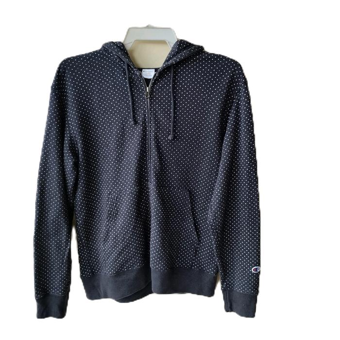 Sweater Zip Hoodie Champion Polkadot C8-S117/REVERSE WEAVE original Zipper Pria Unisex Wanita Sweats