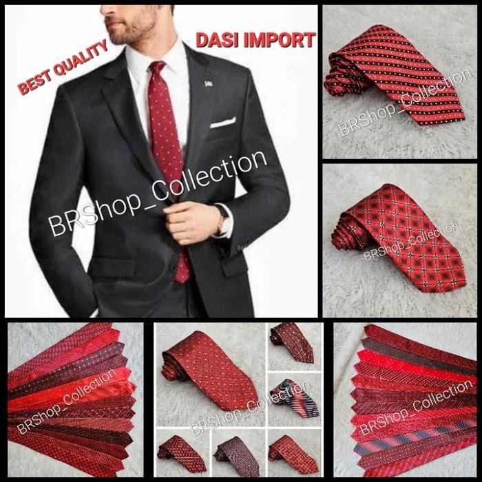 Dasi merah - dasi garis merah - dasi merah garis - dasi merah motif - dasi pria - dasi