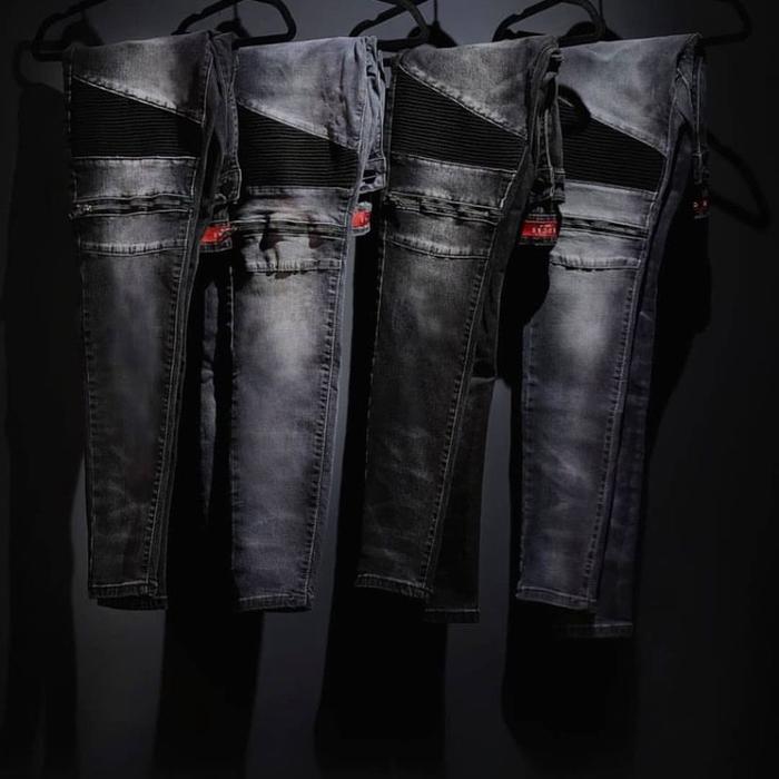 [ORIGINAL] RUCAS Season 6 Zipper Black Biker Jeans