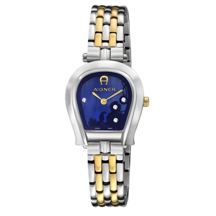 Aigner Perugina ARWLG2151304 Jam Wanita Original Blue MOP Swiss Made Two Tone