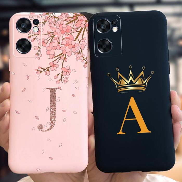 For Oppo Reno7 Phone Case Letters Shockproof Full Protector Back