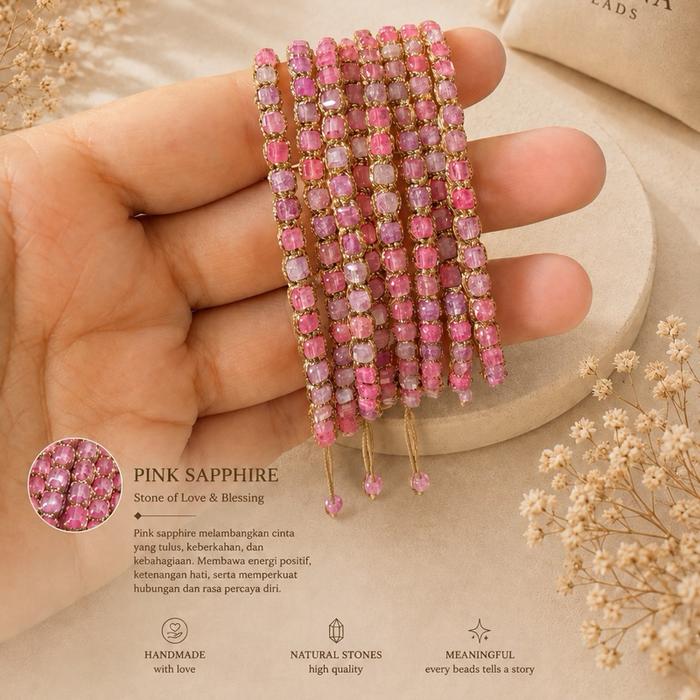 Pink Sapphire - Batu Permata Cinta & Berkah Handmade dengan Kualitas Tinggi Batu Alam Berarti Setiap